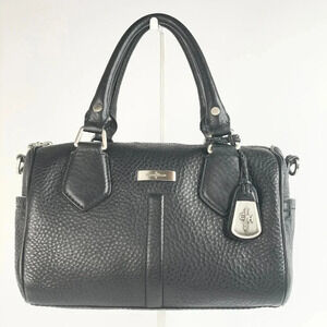 COLE HAAN Satchel Crossbody Bag Color Black Silver Tone Hardware Removable strap